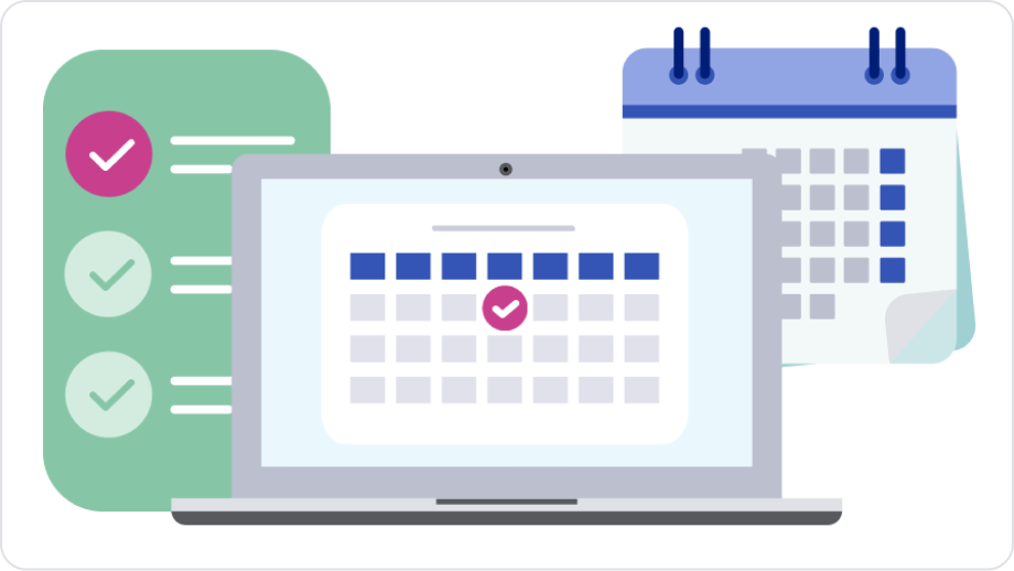 メールとスケジューラーの統合で、社内外のやりとりを効率的に管理のイメージイラスト